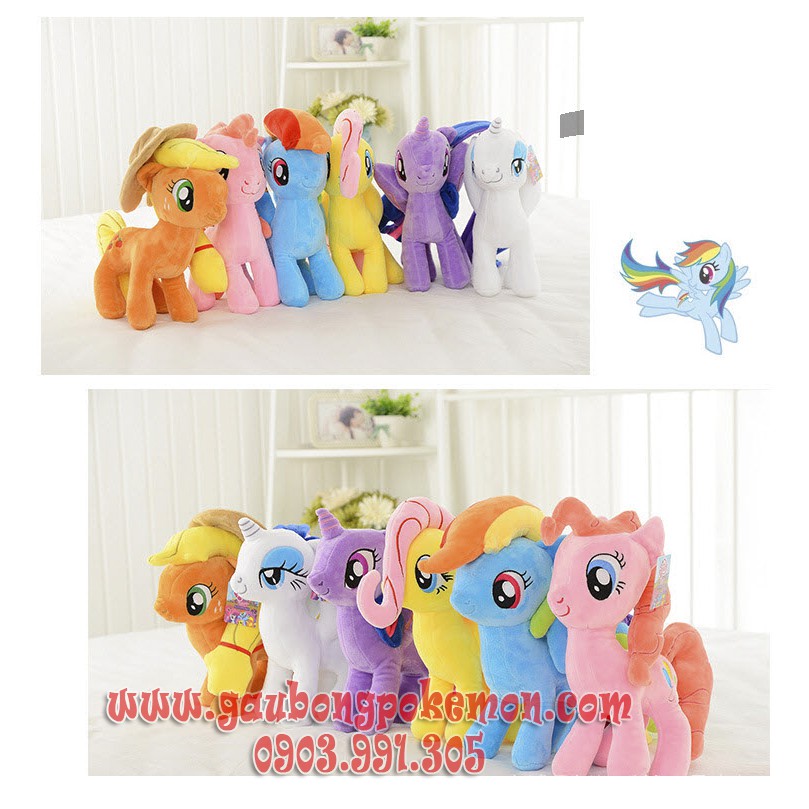 TẶNG TÚI QUÀ THÚ BÔNG NGỰA PONY RAINBOW DASH XANH MẪU XỊN 30CM
