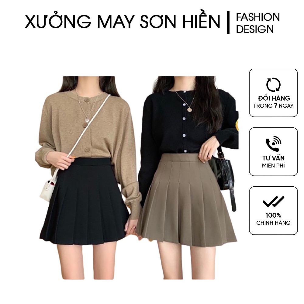 Chân váy tennis cạp cao chân váy xếp ly dáng xòe có lót trong Xưởng may Sơn Hiền MS514