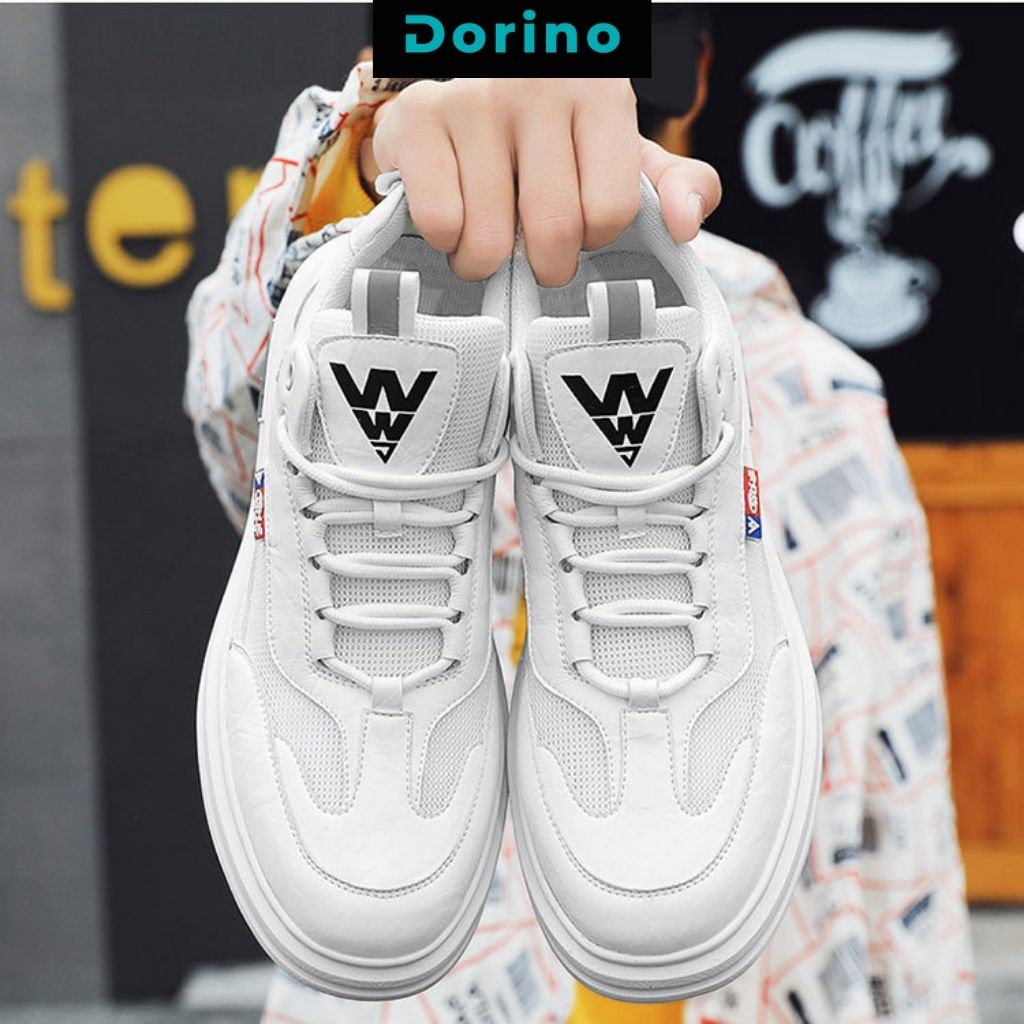 Giày sneaker nam đi học công sở cao cấp cổ thấp đế bằng thoáng khí phong cách Hàn Quốc size 39 đến 43 DORINO G36