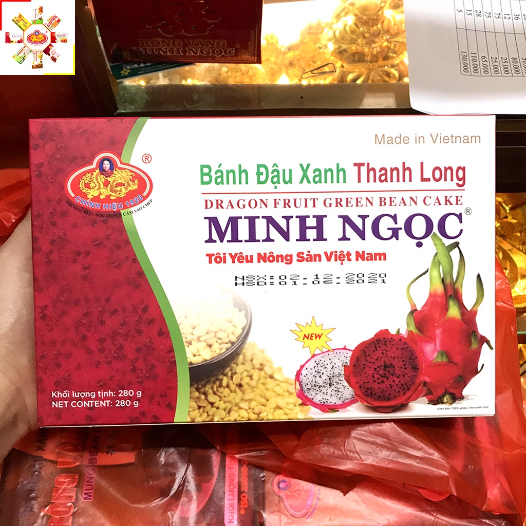 Bánh đậu xanh rồng vàng Minh Ngọc A35 8 vị 300g - Bánh đậu xanh trái cây Đặc sản Hải Dương