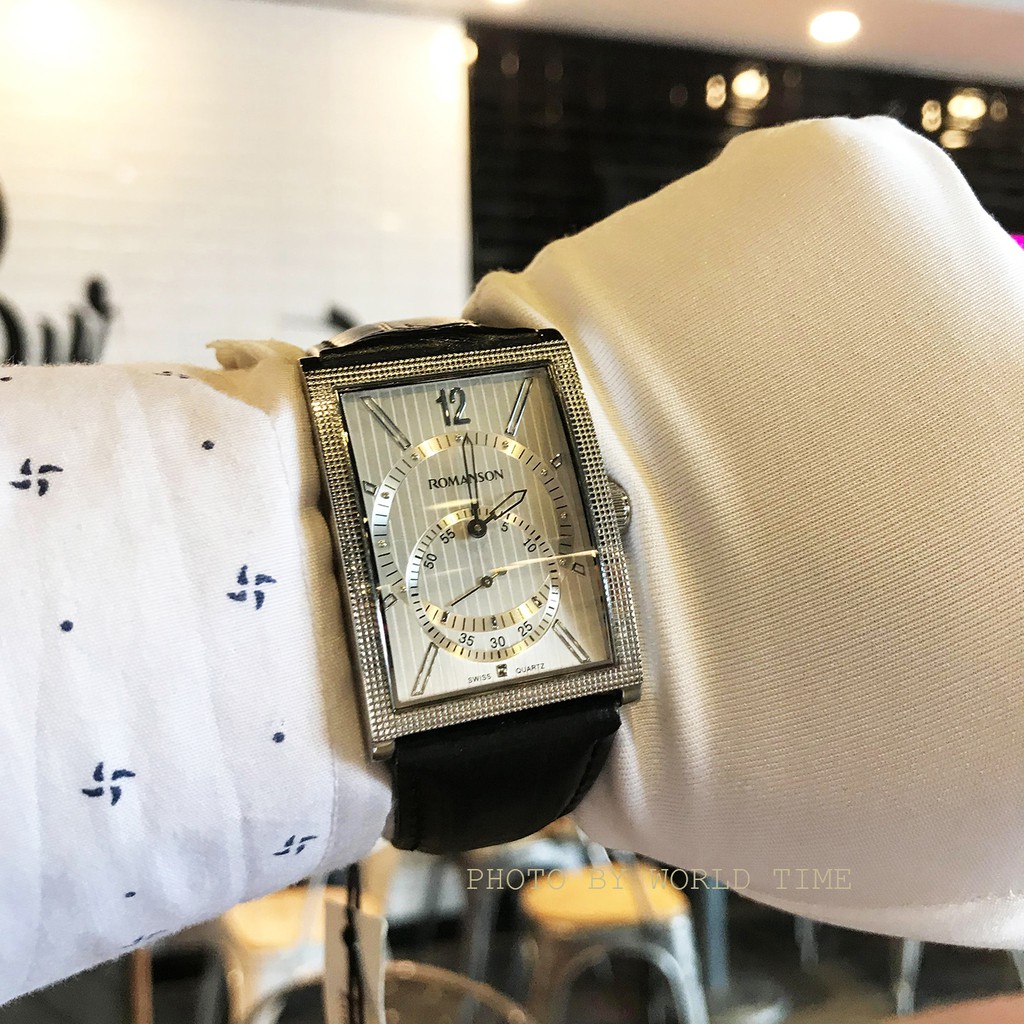 Đồng hồ Nam Romanson DL5146NMWBK , Chính hãng full box , Chống nước , Quartz , Dây da