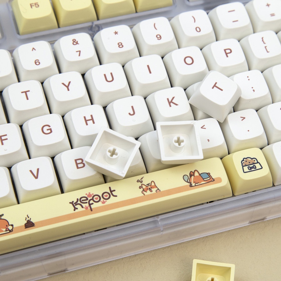 136 Phím Corgi Keycap XDA Hồ sơ Hình thú dễ thương PBT Thuốc nhuộm phụ Bàn phím cơ học Keycaps