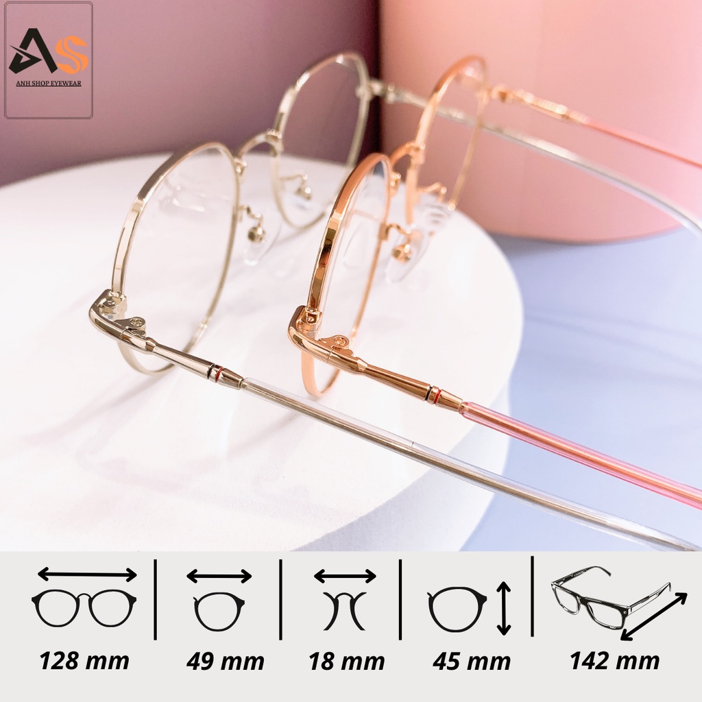 Kính giả cận kim loại tròn nhỏ thời trang nữ giới 2268