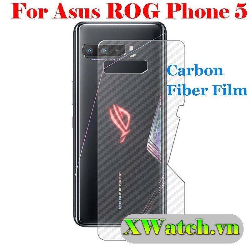 Dán Carbon mặt lưng Asus Rog Phone 7 Rog 5 / Rog Phone 5 pro  Rog Phone 6 chống bám vân tay