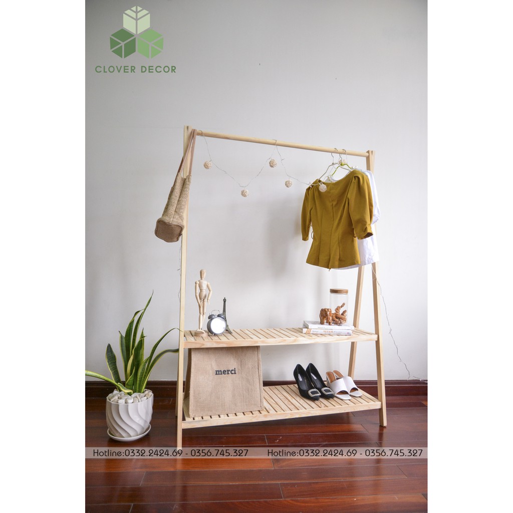 Kệ Treo Quần Áo Chữ A 2 Tầng Gỗ Thông – Kệ Đa Năng – Clover Decor - Phong cách Hàn Quốc | BigBuy360 - bigbuy360.vn
