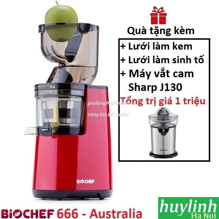 Máy ép trái cây chậm Biochef 666 - Made Australia - Tặng máy vắt cam Sharp