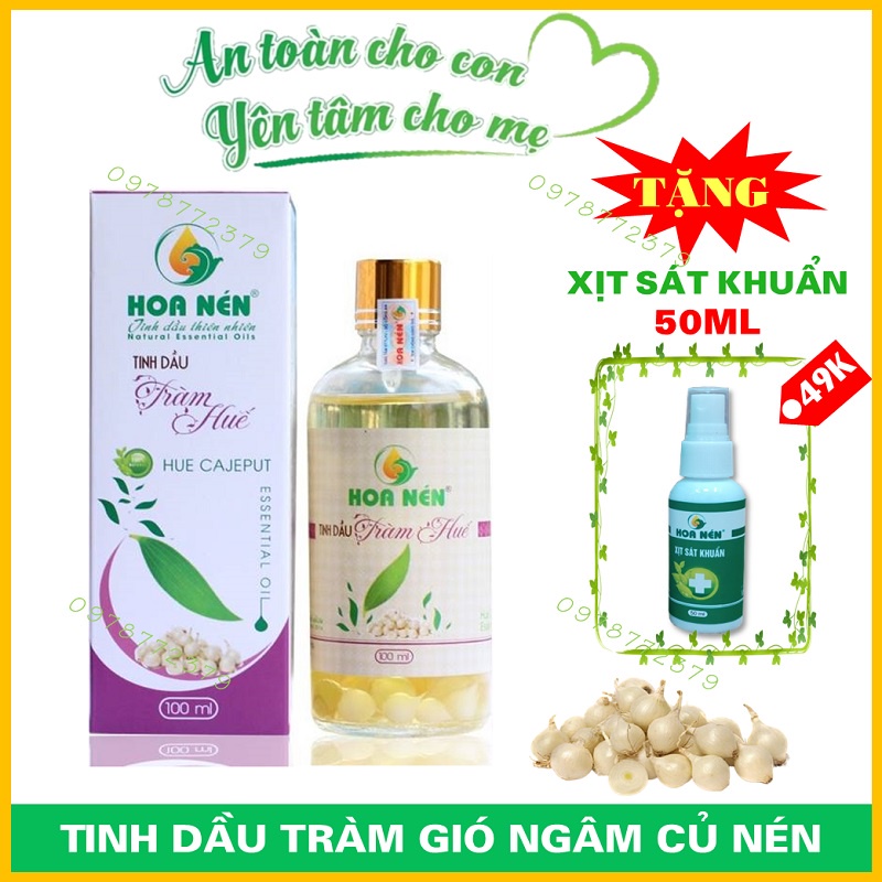 Tinh Dầu Tràm Hoa Nén Ngâm Củ Nén 100ml - Dầu tràm cho bé nguyên chất, giúp mẹ chăm sóc sức khỏe bé hiệu quả