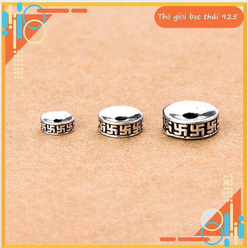 Charm S925 chặn hạt họa tiết chữ vạn