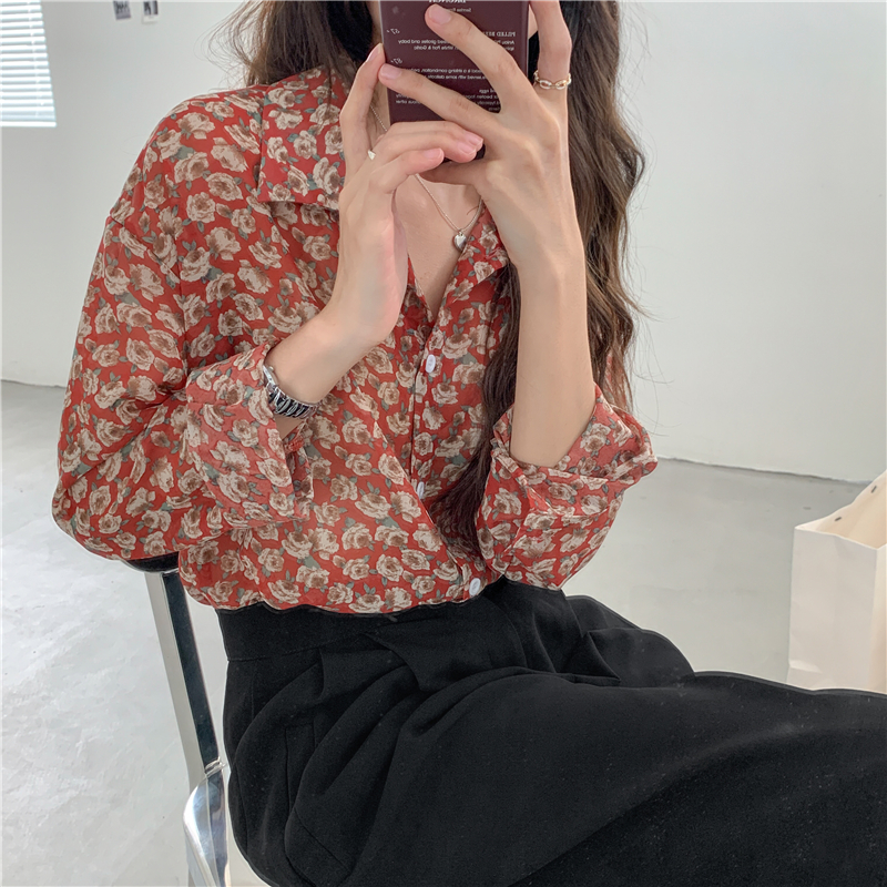 Suxi Áo Voan Hoa Đỏ Dài Trung Bình Cổ Điển Mới Cho Nữ