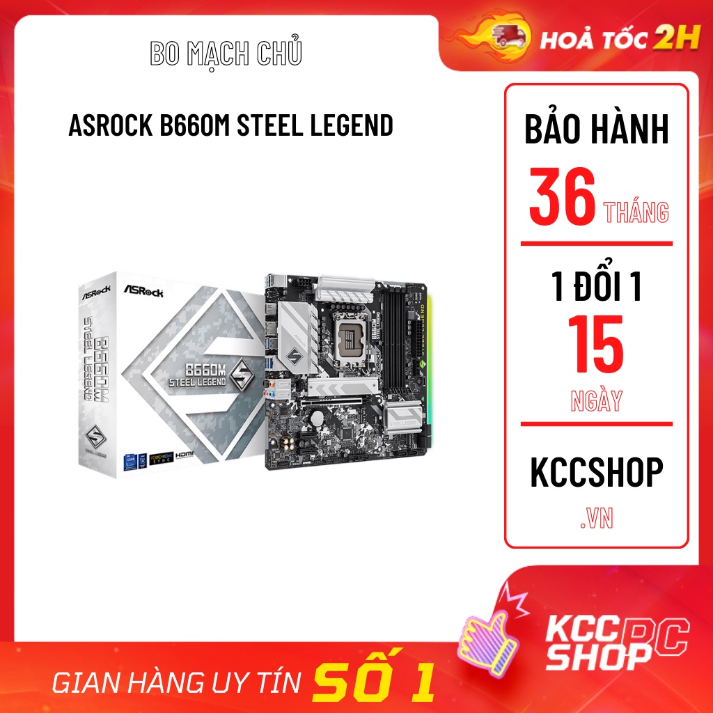 Bo mạch chủ Mainboard ASROCK B660M STEEL LEGEND (Intel B660, Socket 1700, M-ATX, 4 khe RAM DDR4)