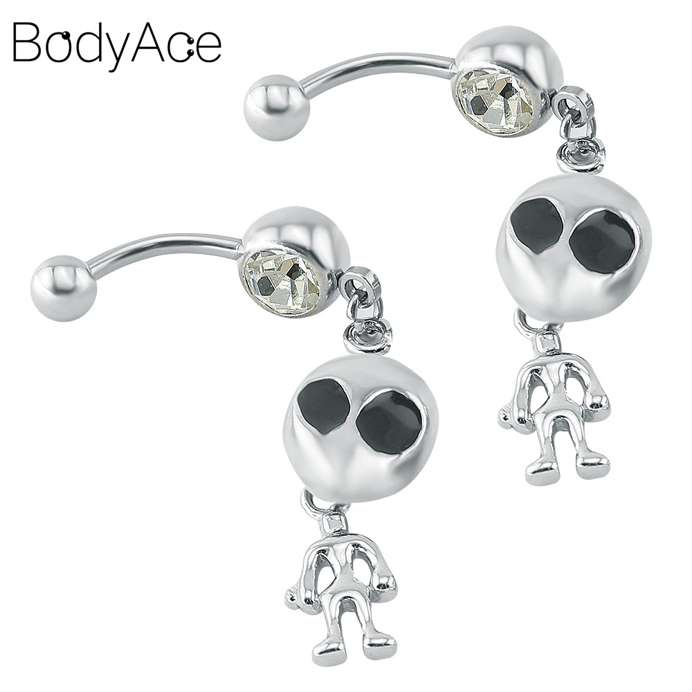 Khuyên Rốn Đính Đá Bằng Thép Không Gỉ 6 Kiểu Dáng Quyến Rũ