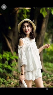 Áo đũi thêu hở vai