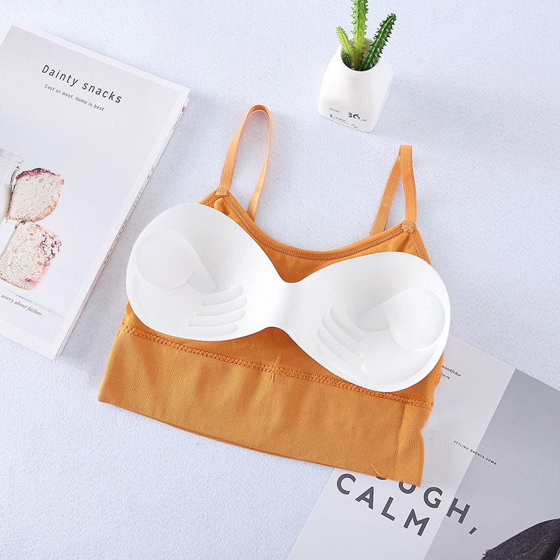 Áo bra tập gym 2 dây, chất cotton dày dặn kèm mút thời trang cá tính thể thao HLBOUTIQUE 828