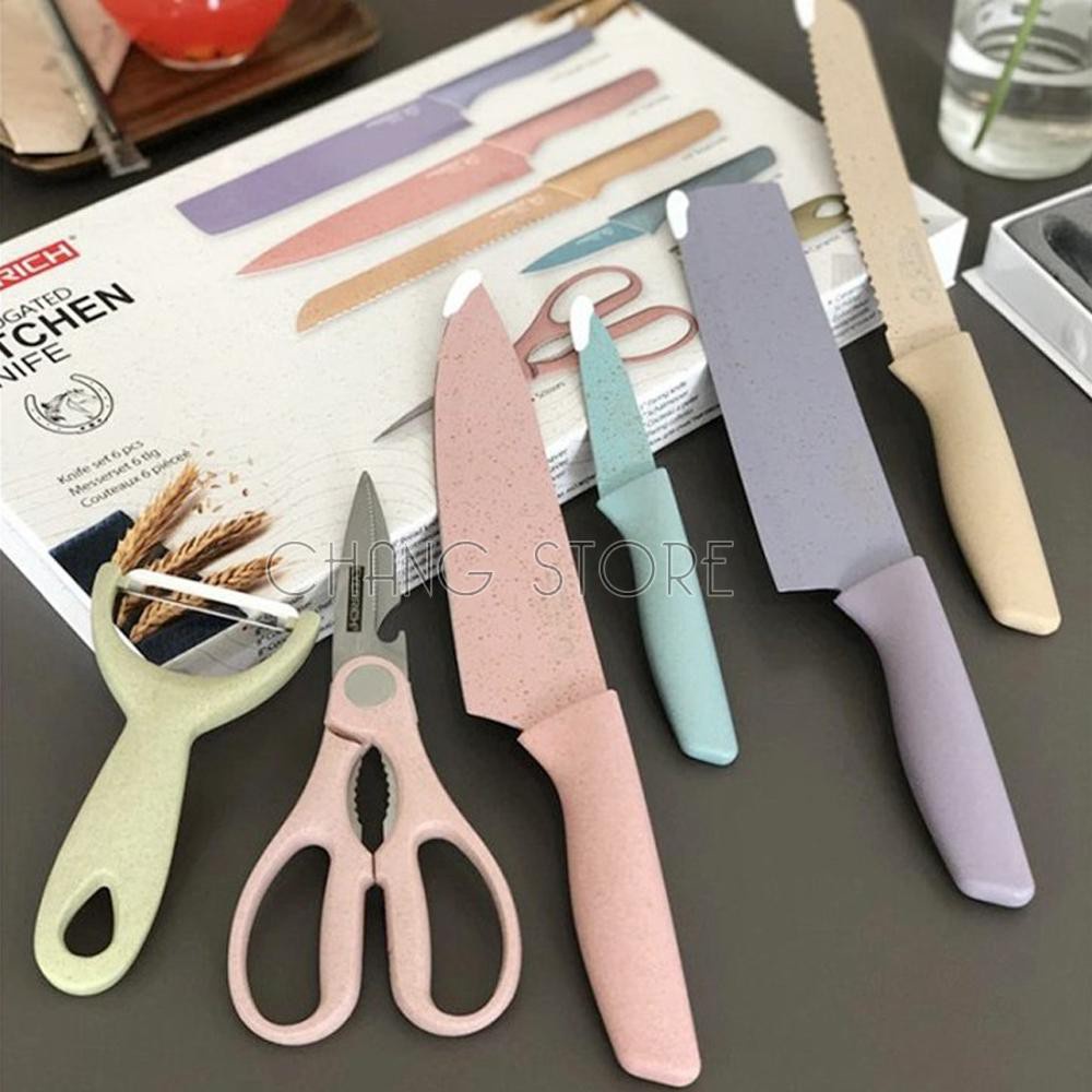 [FREESHIP] Bộ Dao Kéo 6 Món Cao Cấp Kháng Khuẩn Everich Siêu Sắc Bén Nhiều Màu