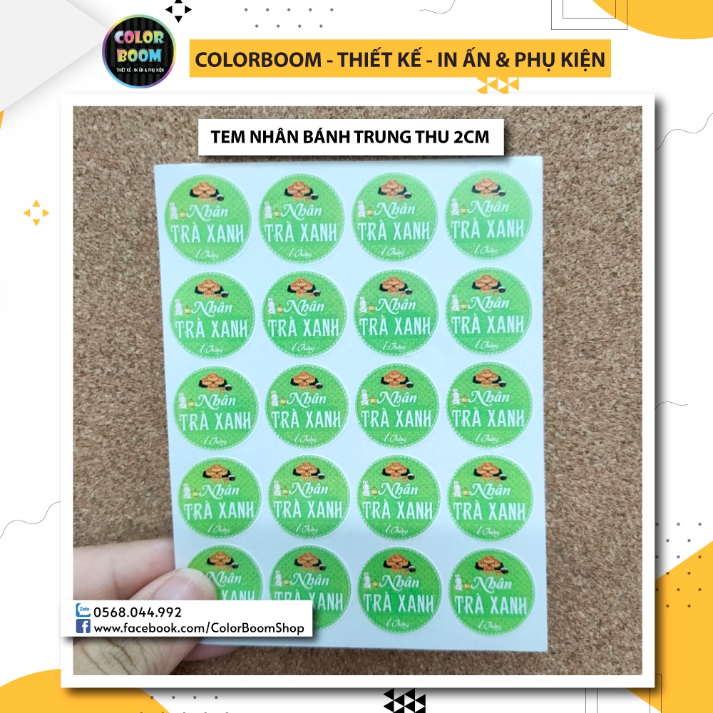 20 Tem decal dán - Nhân Bánh Trung Thu đường kính 2cm