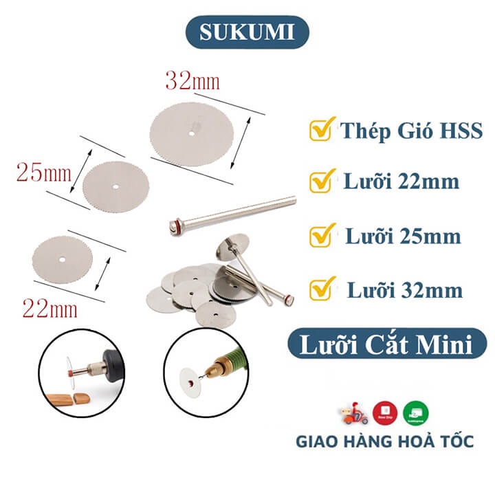 Lưỡi cắt, đĩa cắt mini cán 3mm đa năng dùng cho máy cầm tay, Lưỡi cưa cho máy khoan, máy mài khắc