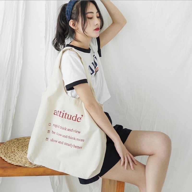 Túi Tote Vải Canvas Attitude