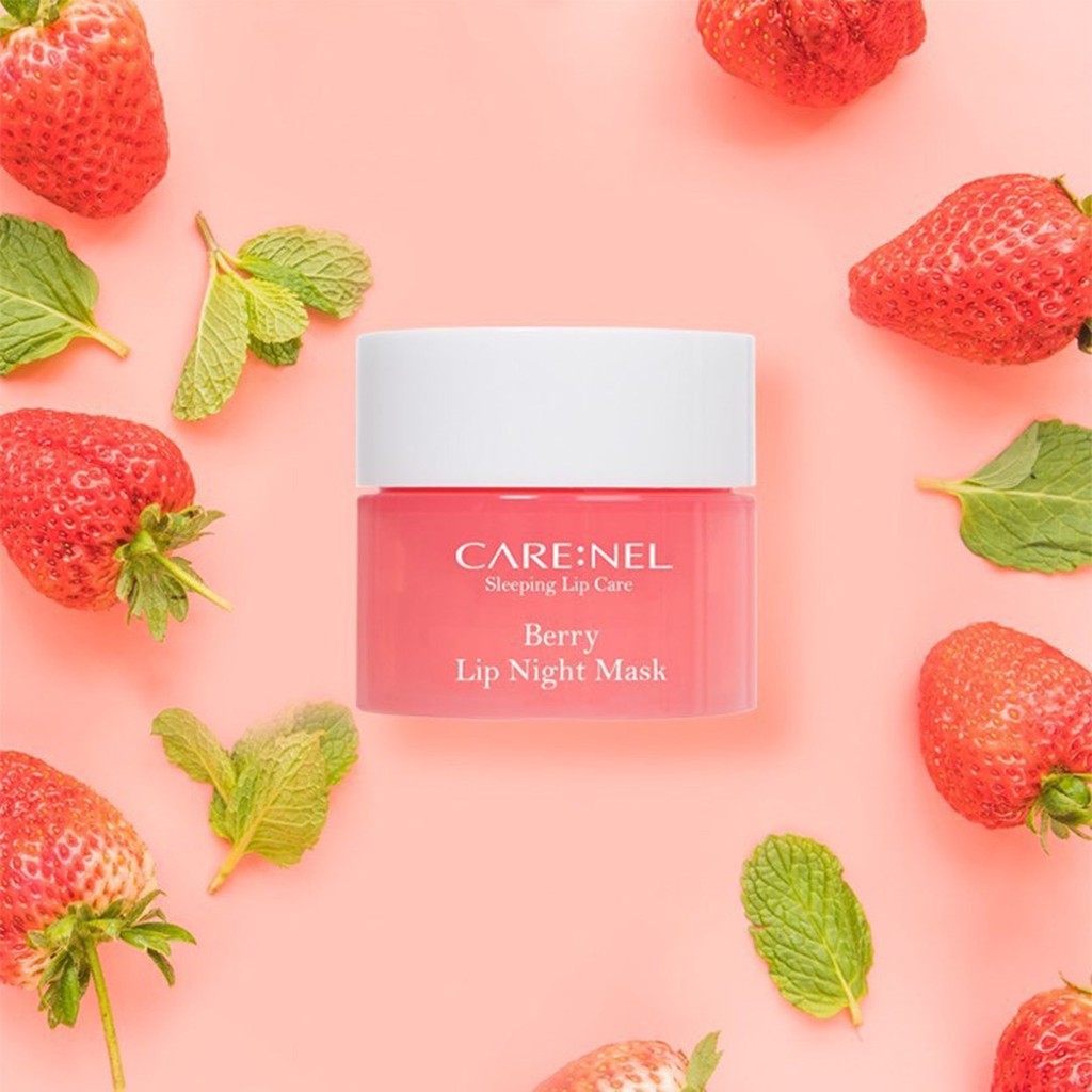 Mặt Nạ Ngủ Môi Dưỡng Ẩm, Căng Bóng Mềm Mịn Hương Dâu Care:nel Berry Lip Night Mask 5g - Hồng