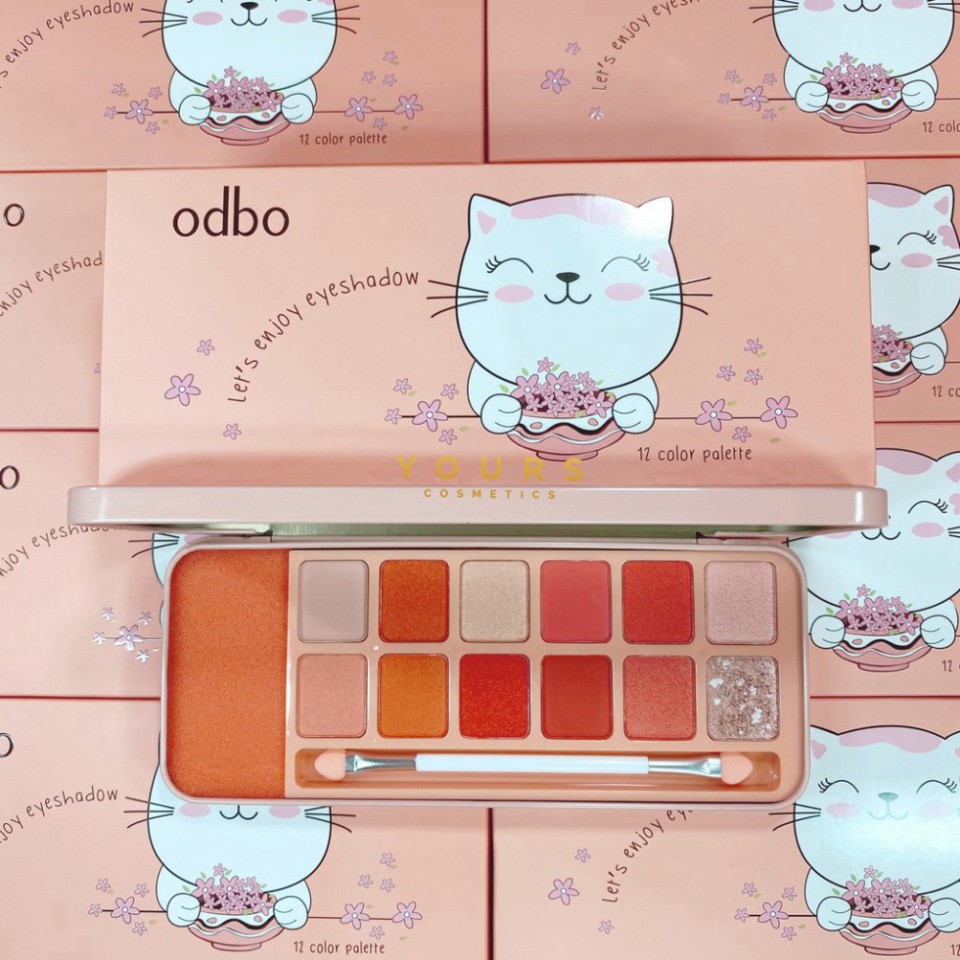 [Auth Thái] Bảng Phấn Mắt Tông Cam Đào Odbo Enjoy Eyeshadow Có Nhũ OD297 No.02 Q67