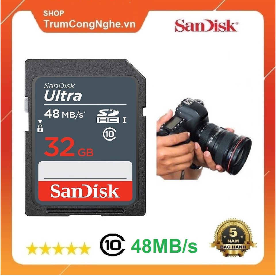 [Chính Hãng] Thẻ nhớ SDHC Sandisk Ultra 320x 32GB Class10 48mb/s