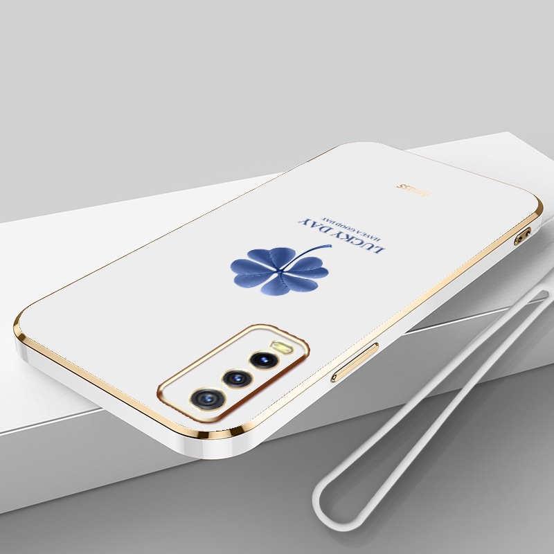 Ốp Điện Thoại Silicon Mạ Hình Cỏ Bốn Lá Cho VIVO V2026 Y20i Y20S Y12S 2021 Y20S G Y20A Y20A Y12A Y3S 2021 Y20T