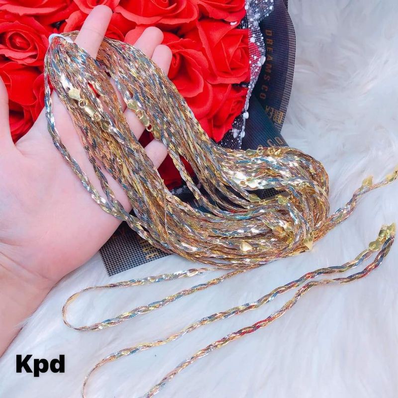 KIỀNG CỔ BẠC ĐAN TẾT 3 XI 3 MÀU