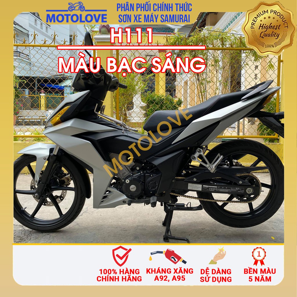 Sơn samurai bạc H111 - chai sơn xịt cao cấp chuẩn màu bạc Honda dùng cho sơn xe máy, ô tô