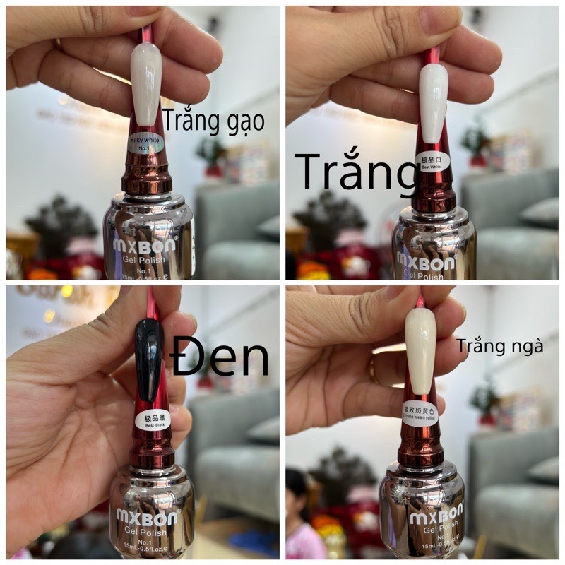 Sơn Mxbon màu Đen , Trắng xịn sò, Sơn NAIL