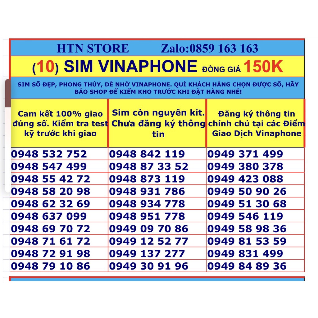 Sim vina số đẹp giá rẻ đồng giá 179k (0)