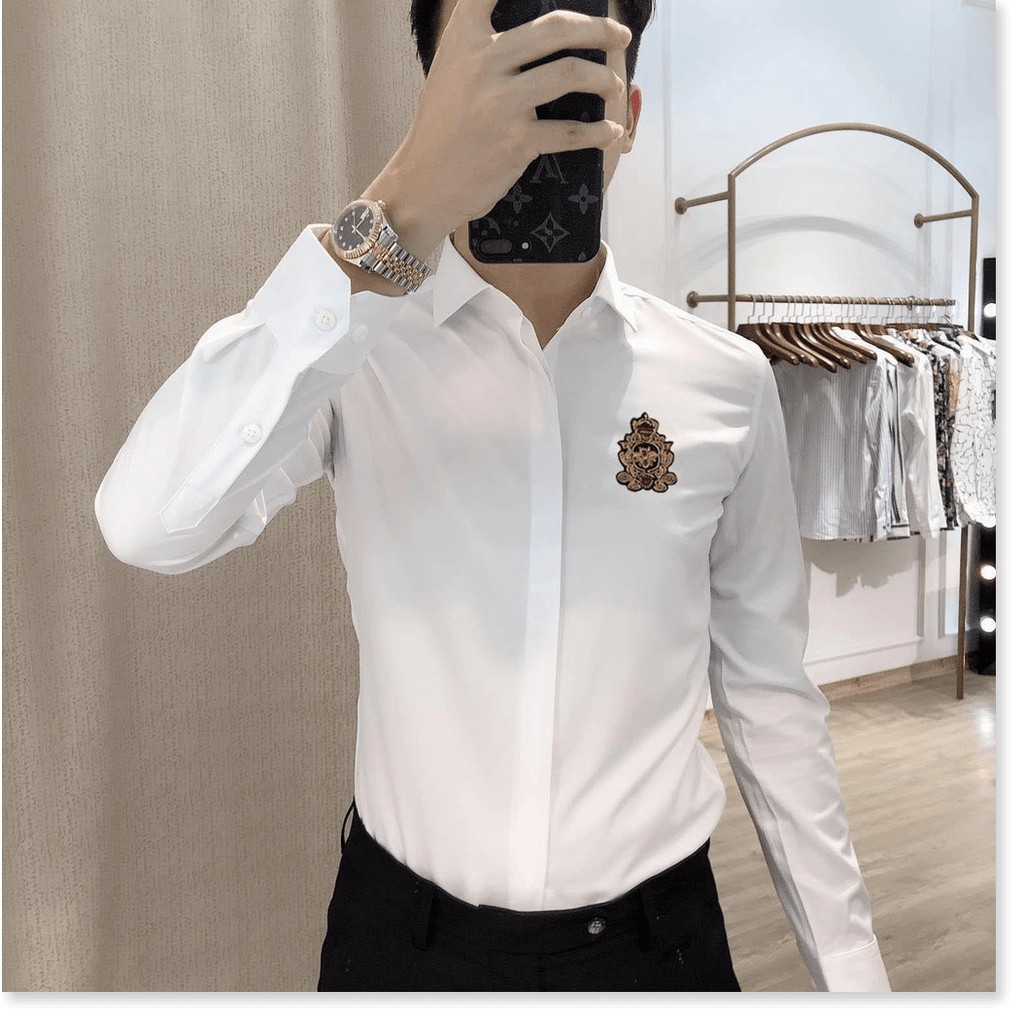 Áo sơ mi nam vải lụa 3D mát mịn , phong cách trẻ trung HP