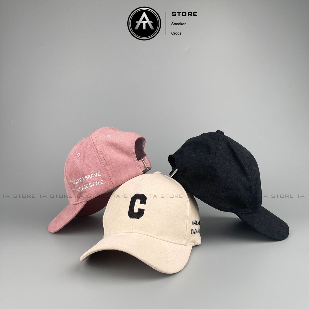 Mũ lưỡi trai thêu chữ C chất nhung cao cấp