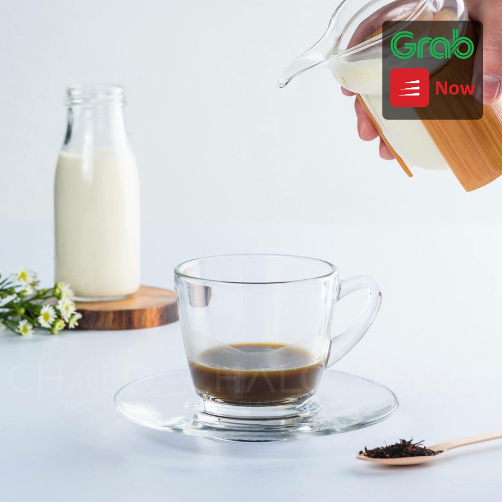 Tách đĩa thủy tinh Ocean Kenya Cup - 245ml - P01641 [Bộ 06 tách đĩa chính hãng - Made in Thailand]