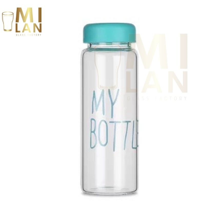 [COMBO 5] BÌNH ĐỰNG NƯỚC THỦY TINH IN CHỮ MY BOTTLE NẮP NHỰA NHIỀU MÀU SẮC 500ML ML-A006