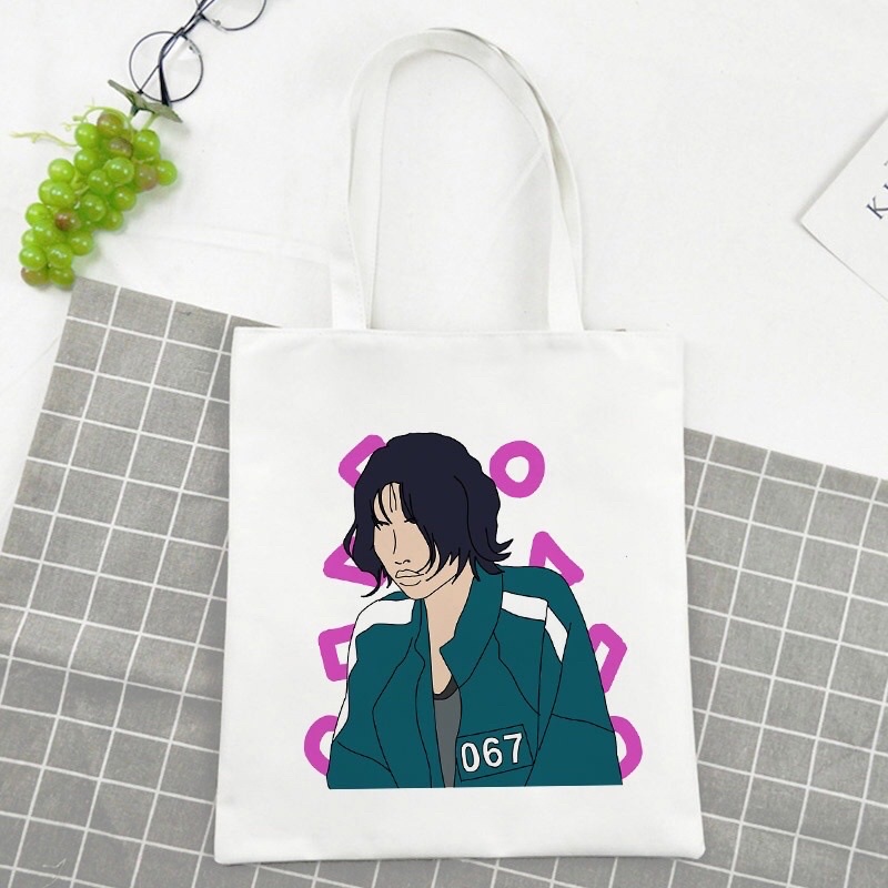 [ NHIỀU MẪU] Túi Tote Vải Canvas Squid Game Trò Chơi Con Mực Hàng HOT Giá Rẻ