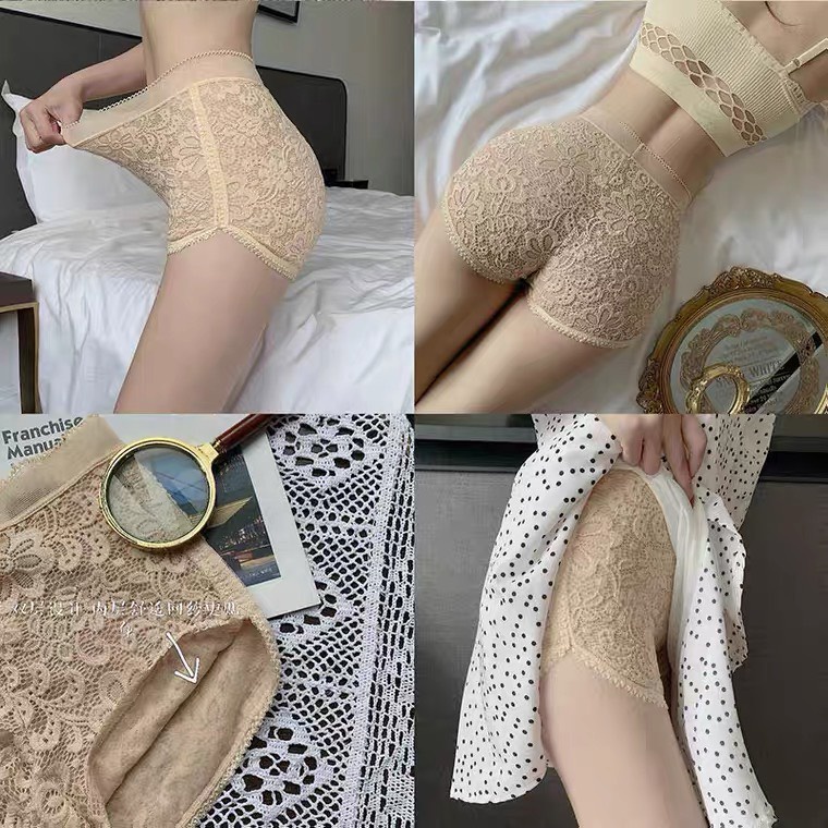 Quần đùi ren nổi mặc trong váy họa tiết hoa cúc