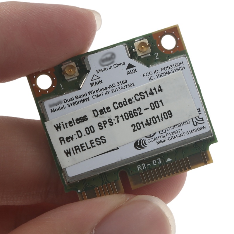 Thẻ WIFI WLAN BT 4 Thẻ 3160 3160HMW Không Dây Mini PCI-AC Kết Nối Bluetooth 4 Thẻ Cho HP SPS 784638-005