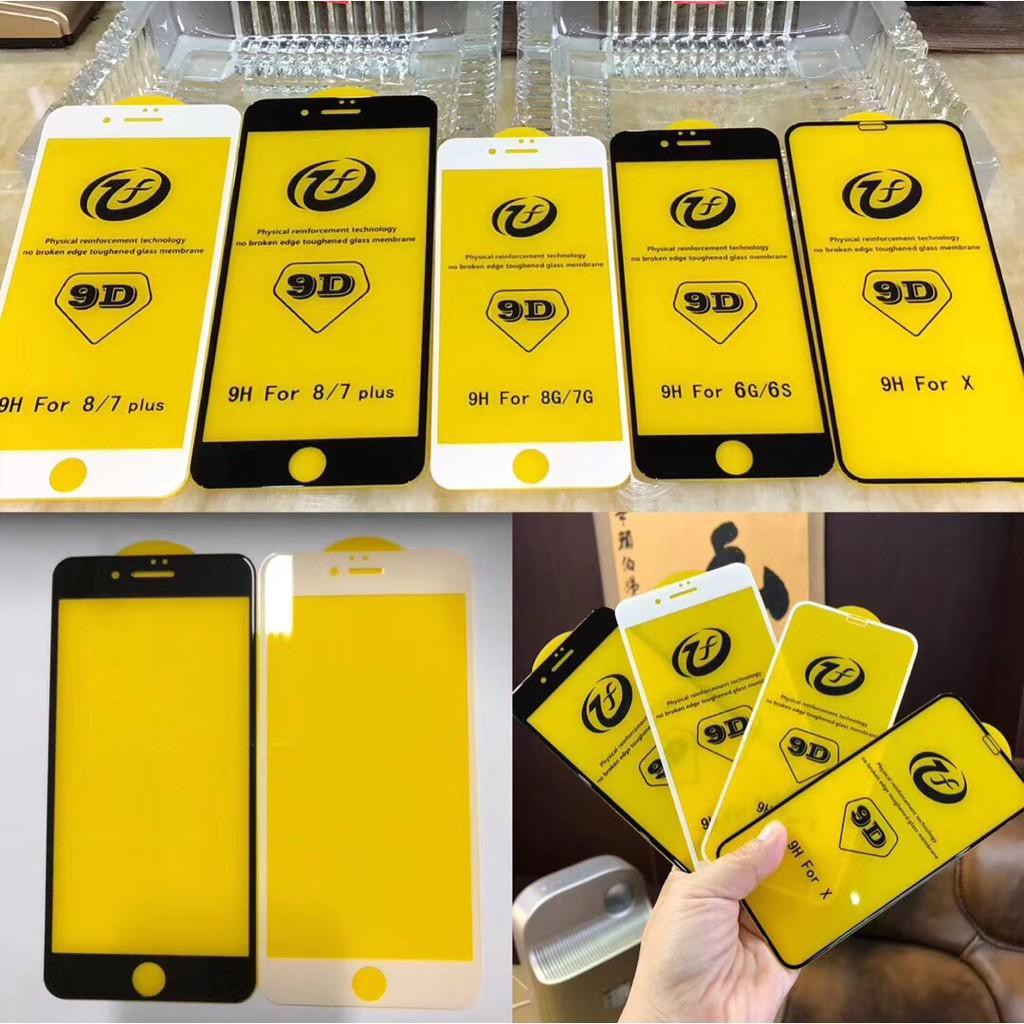 Kính cường lực 9D, Full màn cho Iphone 7, Iphone 8, Iphone XR, Iphone 8 Plus, A8 2018, A50