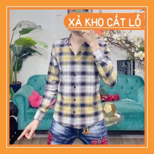 Áo Sơ Mi bbr nam dài tay kẻ sọc caro Vải Mát Mịn