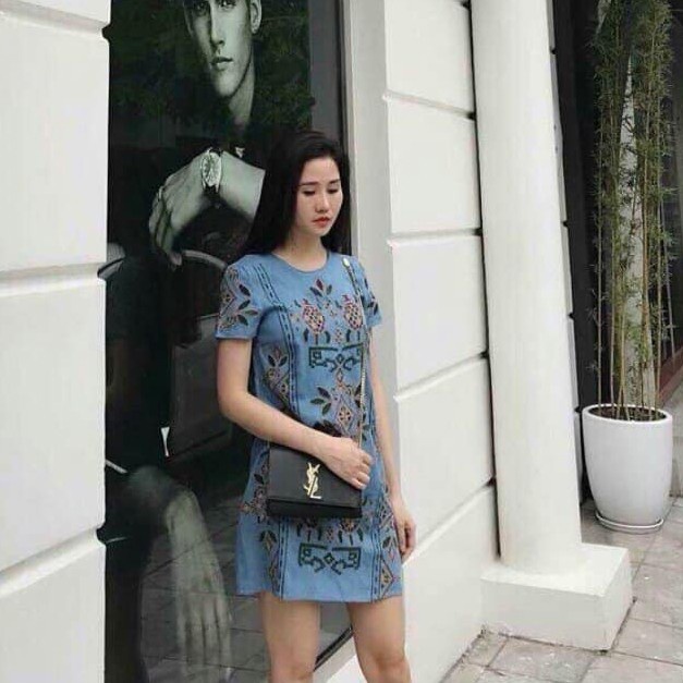 Đầm dáng suông tay con thêu hoạ tiết vascara so hot MP685🎀(1MÀU)- kèm hình chụp thật sp 💯