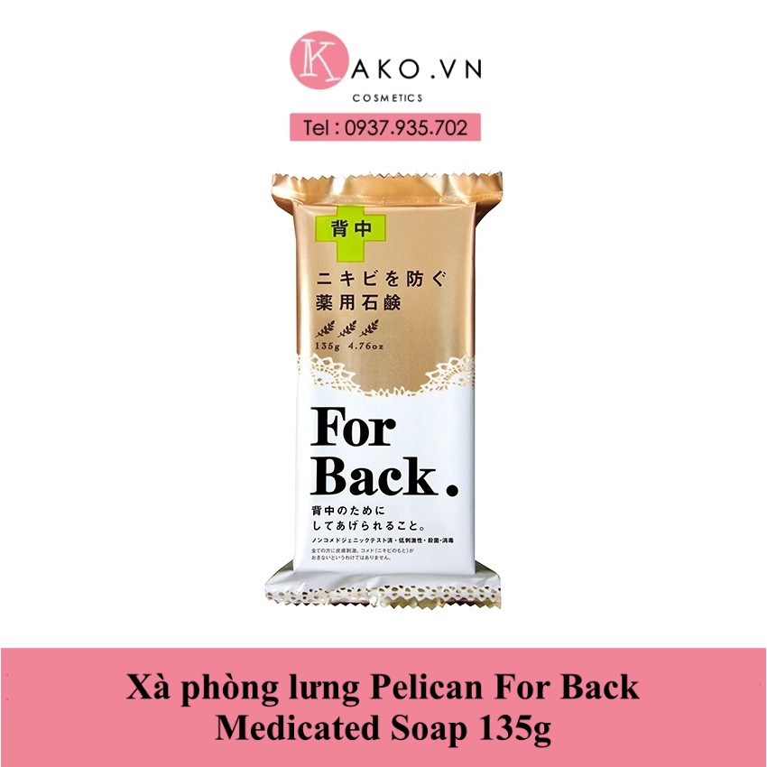 Xà phòng lưng Pelican For Back Medicated Soap 135g + Xịt Body Lotion 100ml