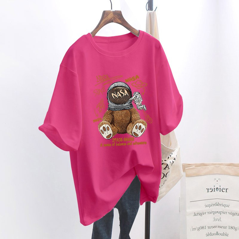 NRVP Áo Thun Tay Ngắn Dáng Rộng In Họa Tiết Thời Trang Mùa Hè Hàn Quốc Mới 2021