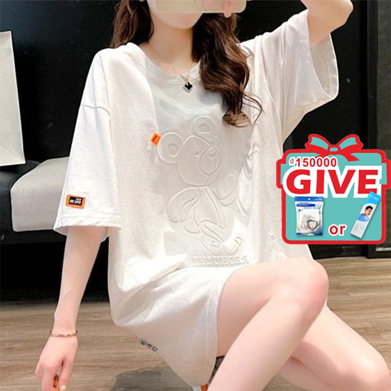 Áo Thun Tay Ngắn Dáng Rộng In Hình 3d Thời Trang Mùa Hè Phong Cách Hàn Quốc 2021