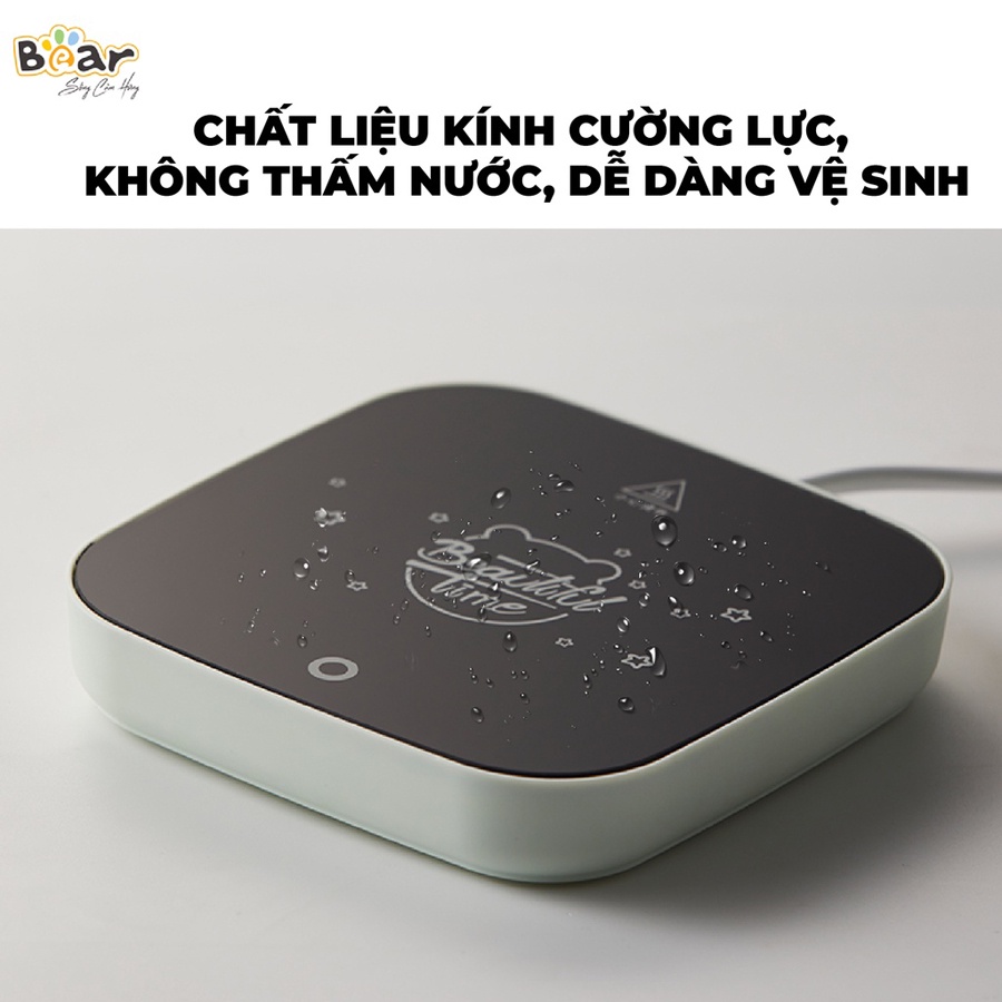 Đế hâm nóng đồ uống kèm cốc Bear hâm trà, hâm sữa, hâm café, chất liệu gốm an toàn cho sức khỏe – Hàng chính hãng BH 18T