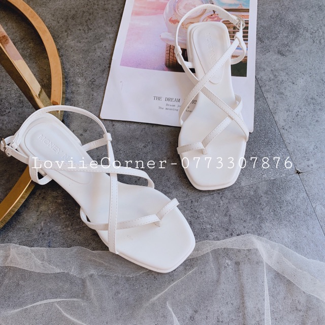 SANDAL NỮ LOVIIECORNER - GIÀY SANDAL NỮ XỎ NGÓN DÂY CHÉO ĐẾ VUÔNG 2CM - GIÀY SANDAL NỮ ĐẾ BỆT QUAI MẢNH ĐẾ 2CM - S200612