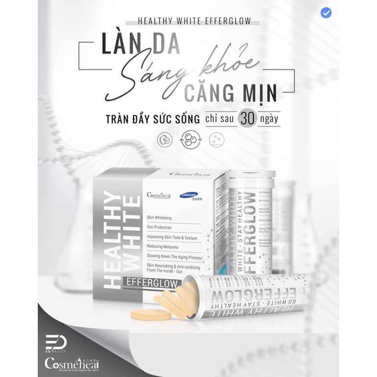 Hàng Chính Hãng - Viên Sủi Trắng Da Cosmeheal Heathy White Efferglow | BigBuy360 - bigbuy360.vn