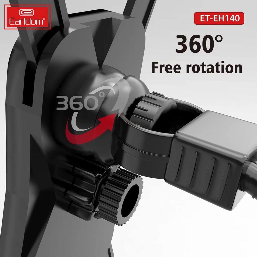 Kẹp Điện Thoại Chân Gương Xe Máy Earldom ET-EH140, khả năng quay 360 độ, thích hợp cho điện thoại từ 3.5inch-6.5inch.