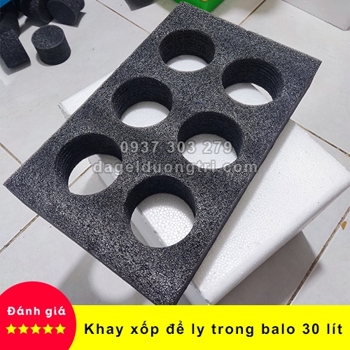 Khay xốp để ly trà sữa - cafe trong túi giữ giao hàng 30 Lít - Kích thước 20cm x 30cm x 5cm ( dài - rộng - cao)