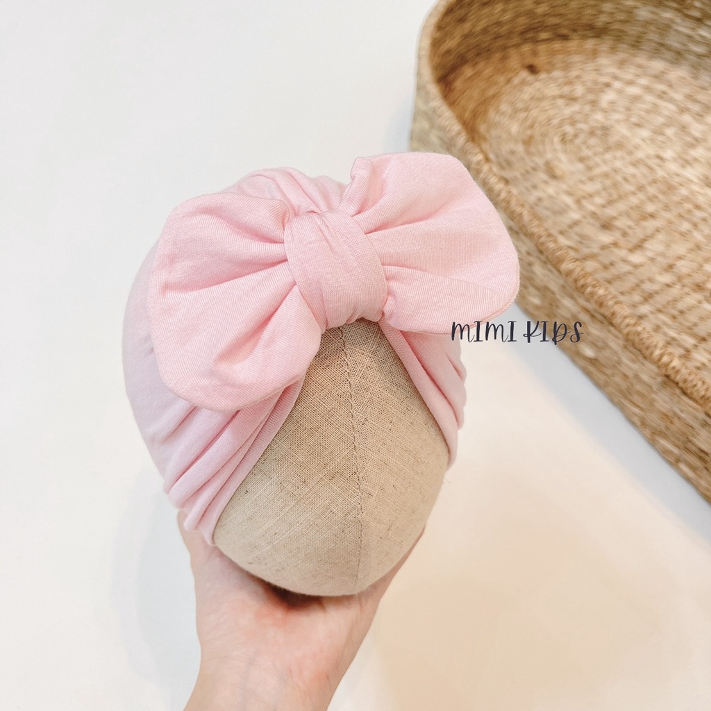 Mũ turban cho bé gái hồng Baby (6-10kg) Mimi Kids