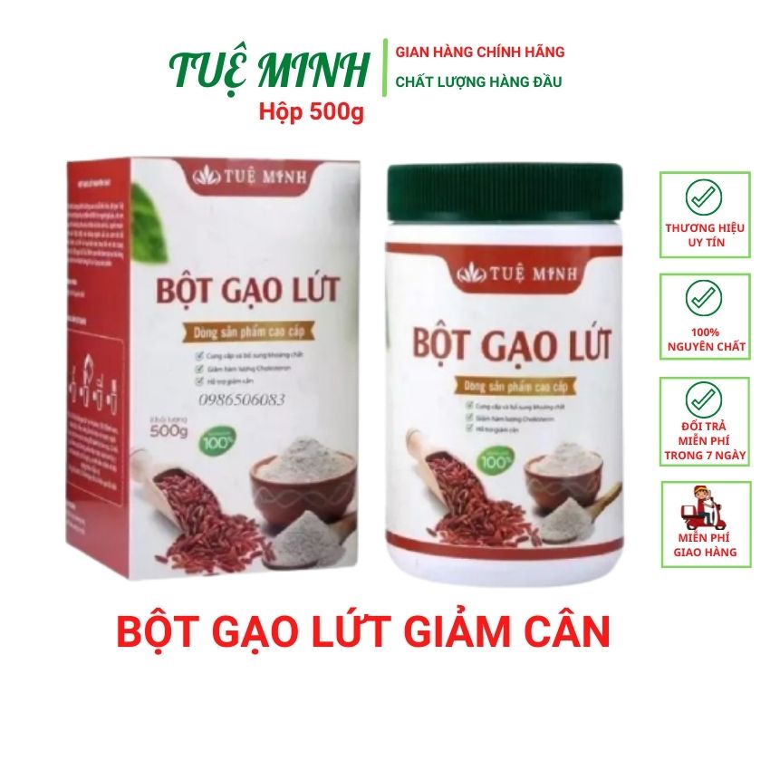 0,5kg Bột gạo lứt Tuệ Minh ,bột gạo lứt giảm cân hàng xưởng sản xuất đầy đủ giấy ATVSTP ,giúp giảm cân tự nhiên