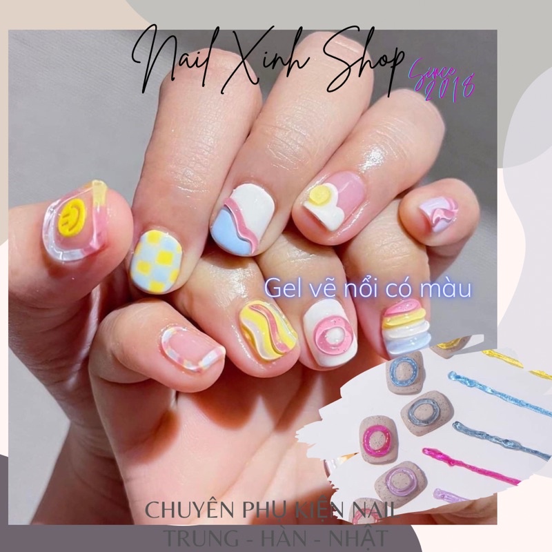 Tuýp gel nặn vẽ nổi có màu phong cách Hàn